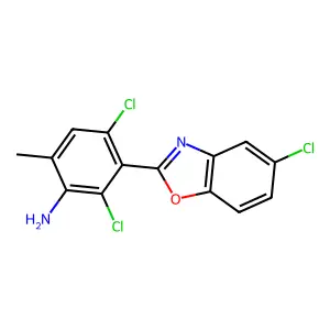 2,4-Dichloro-3-(5-chloro-1,3-benzoxazol-2-yl)-6-methylaniline structure