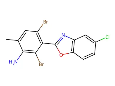 2,4-Dibromo-3-(5-chloro-1,3-benzoxazol-2-yl)-6-methylaniline structure