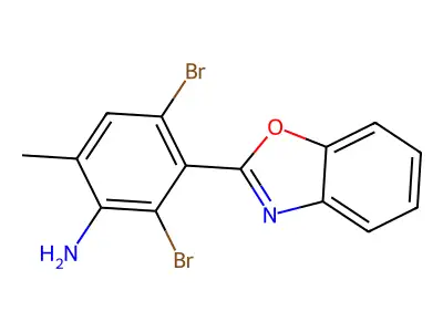 3-(1,3-Benzoxazol-2-yl)-2,4-dibromo-6-methylaniline structure