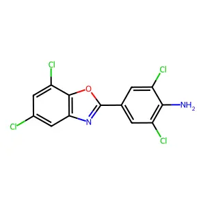 2,6-Dichloro-4-(5,7-dichloro-1,3-benzoxazol-2-yl)aniline structure