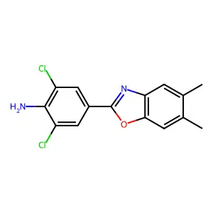 2,6-Dichloro-4-(5,6-dimethyl-1,3-benzoxazol-2-yl)aniline structure