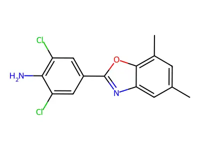 2,6-Dichloro-4-(5,7-dimethyl-1,3-benzoxazol-2-yl)aniline structure
