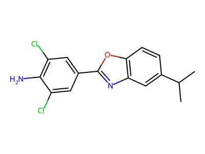2,6-Dichloro-4-(5-propan-2-yl-1,3-benzoxazol-2-yl)aniline structure