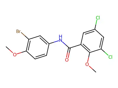 N-(3-bromo-4-methoxyphenyl)-3,5-dichloro-2-methoxybenzamide structure