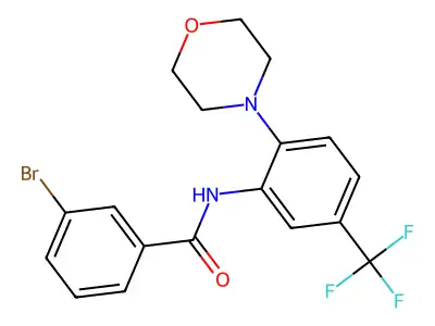 3-Bromo-N-(2-morpholino-5-(trifluoromethyl)phenyl)benzamide structure