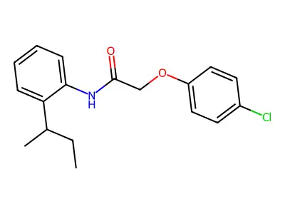 N-(2-sec-butylphenyl)-2-(4-chlorophenoxy)acetamide structure