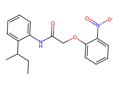 N-[2-(butan-2-yl)phenyl]-2-(2-nitrophenoxy)acetamide structure