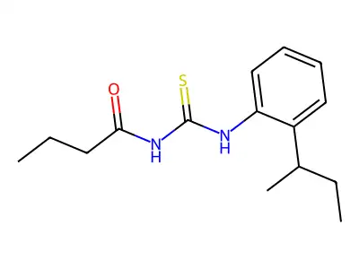 N-{[2-(butan-2-yl)phenyl]carbamothioyl}butanamide structure
