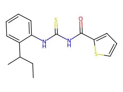 N-(2-sec-butylphenyl)-N'-(2-thienylcarbonyl)thiourea structure