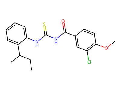 N-{[2-(butan-2-yl)phenyl]carbamothioyl}-3-chloro-4-methoxybenzamide structure