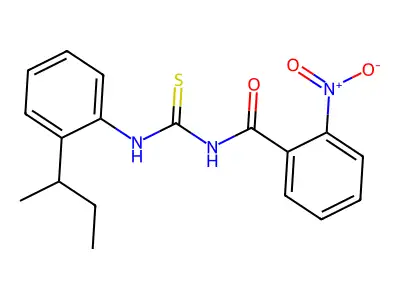 N-[(2-butan-2-ylphenyl)carbamothioyl]-2-nitrobenzamide structure