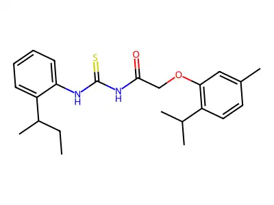 N-[(2-butan-2-ylphenyl)carbamothioyl]-2-(5-methyl-2-propan-2-ylphenoxy)acetamide structure