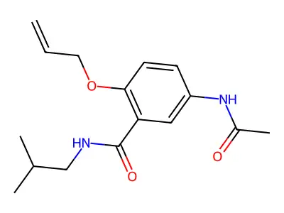 Benzamide, 5-acetamido-2-allyloxy-N-isobutyl- structure