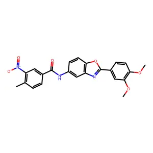 N-[2-(3,4-dimethoxyphenyl)-1,3-benzoxazol-5-yl]-4-methyl-3-nitrobenzamide structure