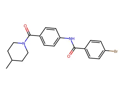 4-bromo-N-[4-(4-methylpiperidine-1-carbonyl)phenyl]benzamide structure