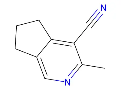 3-methyl-6,7-dihydro-5H-cyclopenta[c]pyridine-4-carbonitrile structure