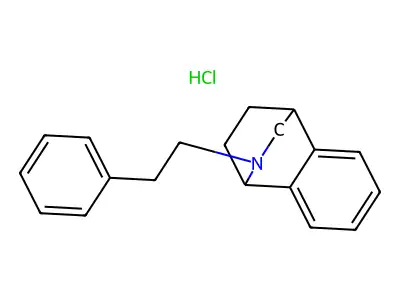 2-(2-Phenylethyl)-5,6-benzo-2-azabicyclo(2.2.2)octane hydrochloride structure