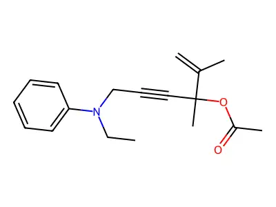 [6-(N-ethylanilino)-2,3-dimethylhex-1-en-4-yn-3-yl] acetate structure
