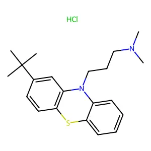 Phenothiazine, 2-tert-butyl-10-(3-dimethylaminopropyl)-, hydrochloride structure