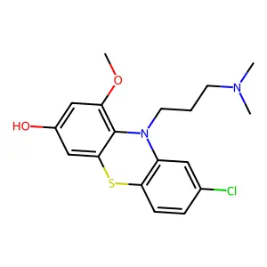 Phenothiazine, 2-chloro-10-(3-(dimethylamino)propyl)-7-hydroxy-9-methoxy- structure