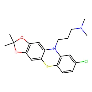 Phenothiazine, 2-chloro-7,8-dimethylenedioxy-10-(3-(dimethylamino)propyl)- structure