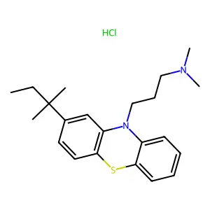 Phenothiazine, l0-(3-dimethylaminopropyl)-2-(1,1-dimethylpropyl)-, hydrochloride structure