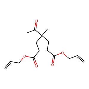 Heptanedioic acid, 4-acetyl-4-methyl-, diallyl ester structure