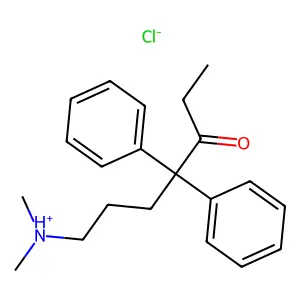 3-Heptanone, 7-dimethylamino-4,4-diphenyl-, hydrochloride structure