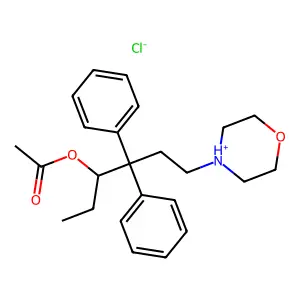 Hexane, 3-acetoxy-4,4-diphenyl-6-morpholino-, hydrochloride structure