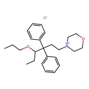 Hexane, 3-propionoxy-4,4-diphenyl-6-morpholino-, hydrochloride structure