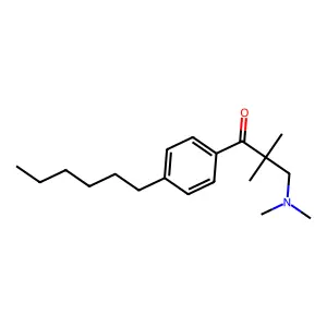 Propiophenone, 2,2-dimethyl-3-(dimethylamino)-4'-hexyl- structure