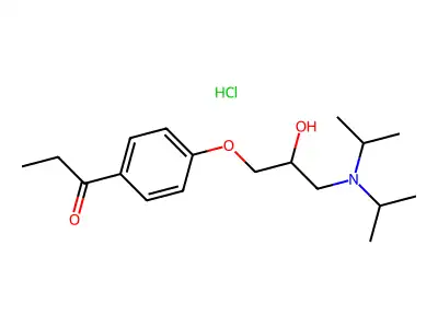 Propiophenone, 4'-(2-hydroxy-3-(diisopropylamino)propoxy)-, hydrochloride structure