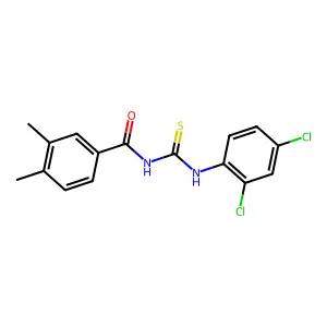 N-[(2,4-dichlorophenyl)carbamothioyl]-3,4-dimethylbenzamide structure