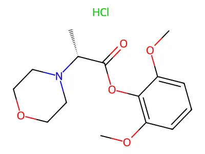 Propionic acid, 2-morpholino-, 2,6-dimethoxyphenyl ester hydrochloride (-) structure