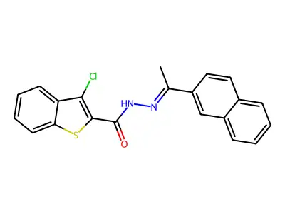 3-Chloro-N'-[1-(naphthalen-2-yl)ethylidene]-1-benzothiophene-2-carbohydrazide structure