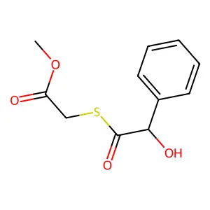 Methyl 2-(2-hydroxy-2-phenylacetyl)sulfanylacetate structure
