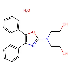 Ethanol, 2,2'-((4,5-diphenyl-2-oxazolyl)imino)di-, monohydrate structure