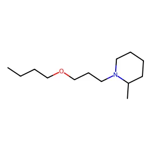Piperidine, 1-(3'-butoxy)propyl-2-methyl- structure