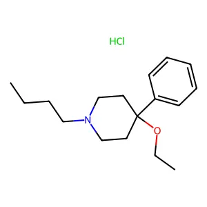 1-Butyl-4-ethoxy-4-phenylpiperidine--hydrogen chloride (1/1) structure