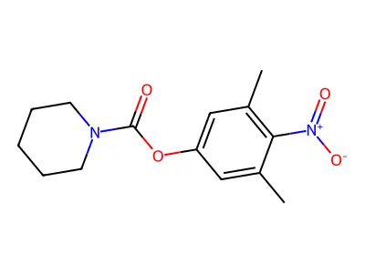 1-Piperidinecarboxylic acid, 4-nitro-3,5-xylyl ester structure