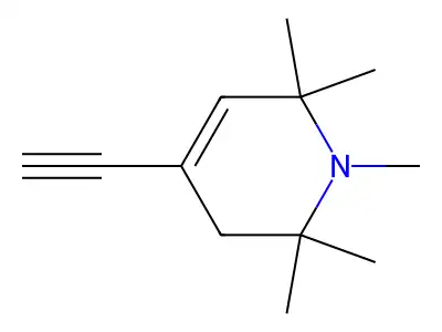 Piperidine, 3,4-didehydro-4-ethynyl-1,2,2,6,6-pentamethyl- structure