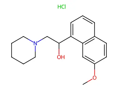 1-Piperidineethanol, alpha-(7-methoxy-alpha-naphthyl)-, hydrochloride structure