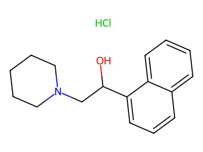 1-(Naphthalen-1-yl)-2-(piperidin-1-yl)ethan-1-ol--hydrogen chloride (1/1) structure
