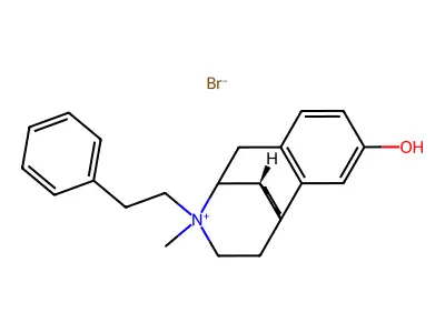 Morphinium, 3-hydroxy-N-methyl-N-phenethyl-, bromide, (-)- structure