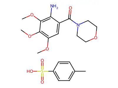 Morpholine, 4-(2-amino-3,4,5-trimethoxybenzoyl)-, toluenesulfonate structure