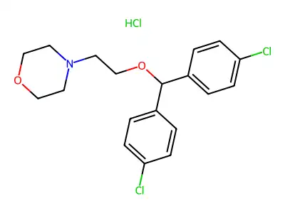 Morpholine, 4-(2-(p,p'-dichlorodiphenylmethoxy)ethyl)-, hydrochloride structure