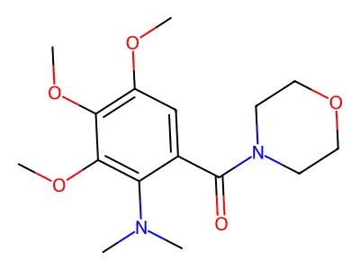 Morpholine, 4-(2-dimethylamino-3,4,5-trimethoxybenzoyl)- structure