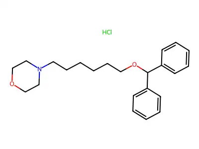 Morpholine, 4-(6-(diphenylmethoxy)hexyl)-, hydrochloride structure
