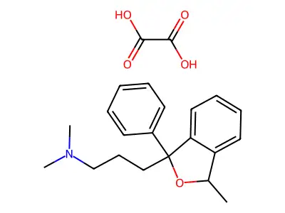 1-Phthalanpropylamine, N,N,3-trimethyl-1-phenyl-, oxalate structure
