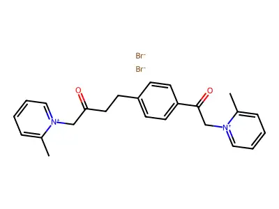 2-Picolinium, 1,1'-(4'',beta-phenethylenebis(carbonylmethyl))di-, dibromide structure